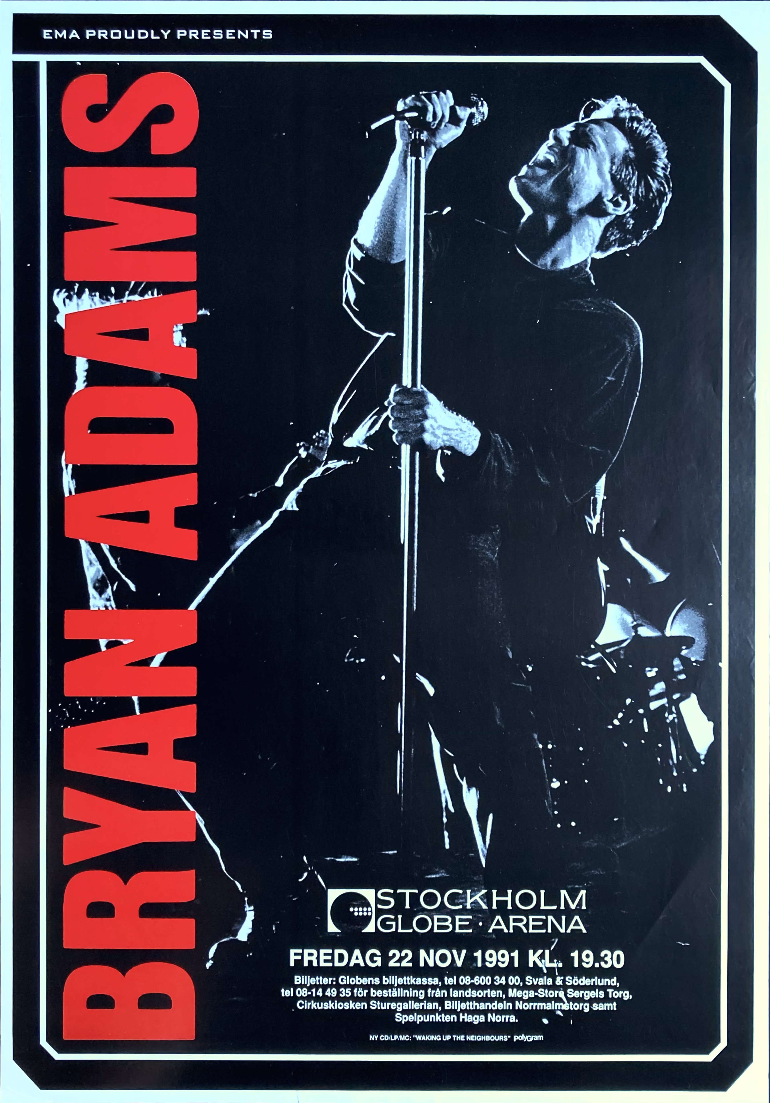 Bryan Adams 2026–2027 tour poster